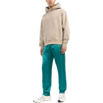 Off-White Herre FW22 Satin Elastisk Linning Bundle Feet Sportsbukser/Joggebukser Grønn