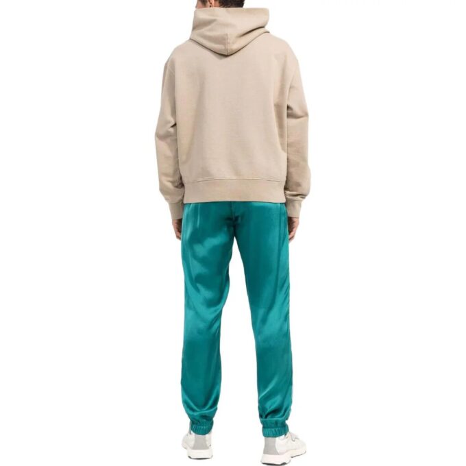Off-White Herre FW22 Satin Elastisk Linning Bundle Feet Sportsbukser/Joggebukser Grønn