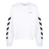 Off-White Herre FW22 Side Stripe Alphabet Printing Rett Rundhals Langermet Høst Hvit