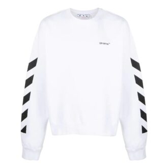 Off-White Herre FW22 Side Stripe Alphabet Printing Rett Rundhals Langermet Høst Hvit Off-White Herre FW22 Side Stripe Alphabet Printing Rett Rundhals Langermet Høst Hvit