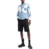 Off-White Herre FW22 Skyer-trykk, utskåret, langermet versjon, blå skjorte