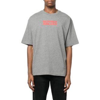 Off-White Herre FW22 Slogan-trykk Rund hals Kort shorts Vanlig versjon Grå T-skjorte