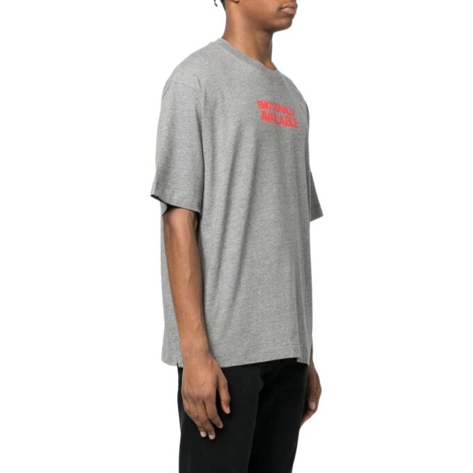 Off-White Herre FW22 Slogan-trykk Rund hals Kort shorts Vanlig versjon Grå T-skjorte