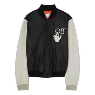 Off-White Herre FW22 Splicing Alphabet Logo-trykk Langermet versjon Svart jakke