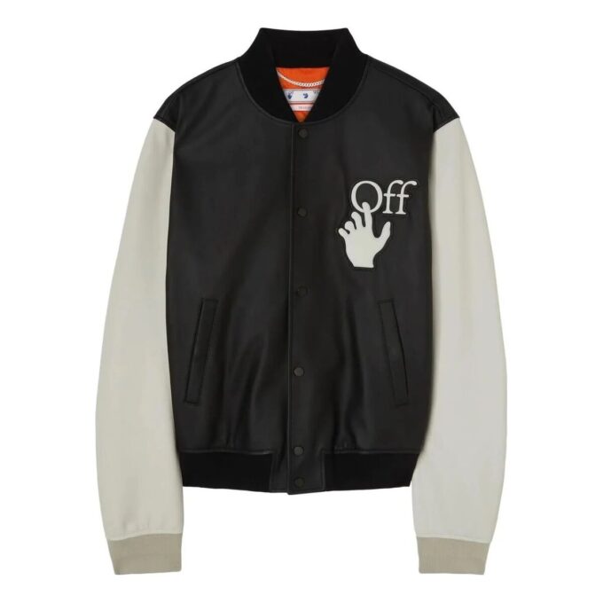 Off-White Herre FW22 Splicing Alphabet Logo-trykk Langermet versjon Svart jakke
