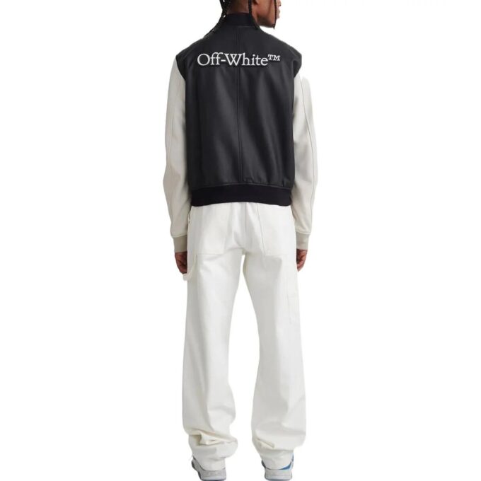 Off-White Herre FW22 Splicing Alphabet Logo-trykk Langermet versjon Svart jakke