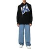 Off-White Herre FW22 Strikkegenser med Arrows-mønster, løs passform, svart