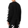 Off-White Herre FW22 Stripe Logo-trykk Rund hals Langermet Løs passform Høst Svart