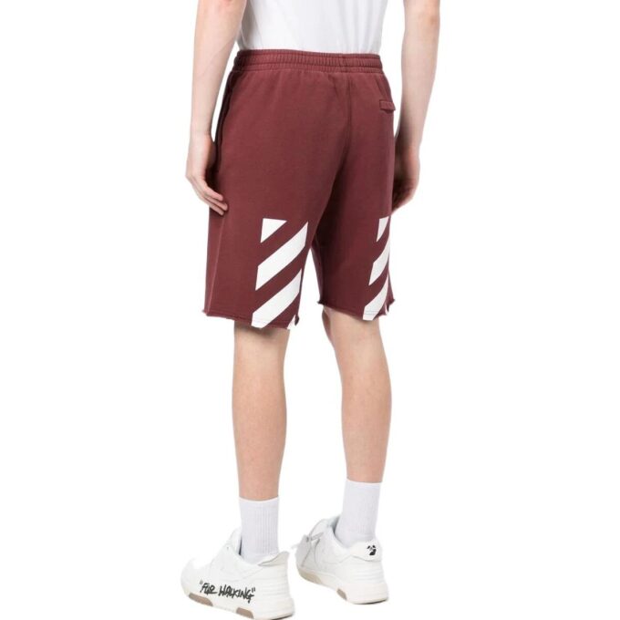 Off-White Herre FW22 Stripe Logo-trykk Sportsshorts Versjon Rød