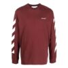 Off-White Herre FW22 Stripe Printing Rundhalset Pullover Rød