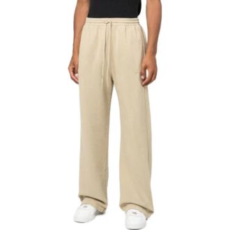 Off-White Herre FW22 Stripe-trykk Snøring Rett ben Casual bukser/bukser Beige