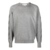 Off-White Herre FW22 Stripet pil-logo-trykk Rundhalset genser Grå