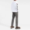 Off-White Herre FW22 Stripet Rundhalset Langermet Hvit T-skjorte
