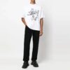Off-White Herre FW22 T-skjorte med tegneserietrykk, rund hals, korte ermer og løs passform