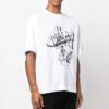 Off-White Herre FW22 T-skjorte med tegneserietrykk, rund hals, korte ermer og løs passform
