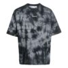 Off-White Herre FW22 Tie Dye Logo-trykk Rund hals Kort ermet Løs passform Grå T-skjorte