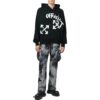 Off-White Herre FW22 Tie Dye-mønster 3D-lomme Cargo-bukser/bukser Svart