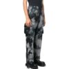 Off-White Herre FW22 Tie Dye-mønster 3D-lomme Cargo-bukser/bukser Svart