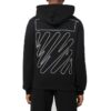Off-White Herre FW22 Twill Logo-trykk Glidelås Løs Passform Svart