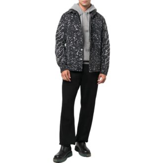 Off-White Herre FW22 Twill-trykk, enkeltspent, langermet, standardversjon, svart skjorte
