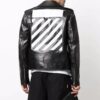 Off-White Herre FW22 Twill-trykk jakke med glidelås Svart