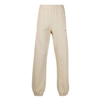Off-White Herre FW22 Twill-trykk med fotmønster Bukser/Joggebukse Løs passform Beige