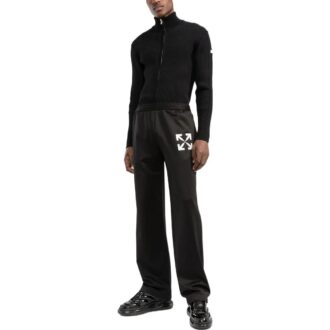 Off-White Herre FW22 Uformelle sportsbukser med pilemønster/Joggebukser Svart