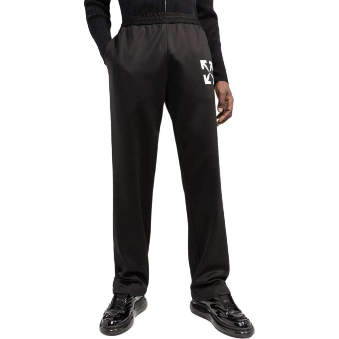 Off-White Herre FW22 Uformelle sportsbukser med pilemønster/Joggebukser Svart