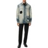 Off-White Herre FW22 utskåret jakke med enkelt knappestolpe i Denim, vanlig versjon, blågrå