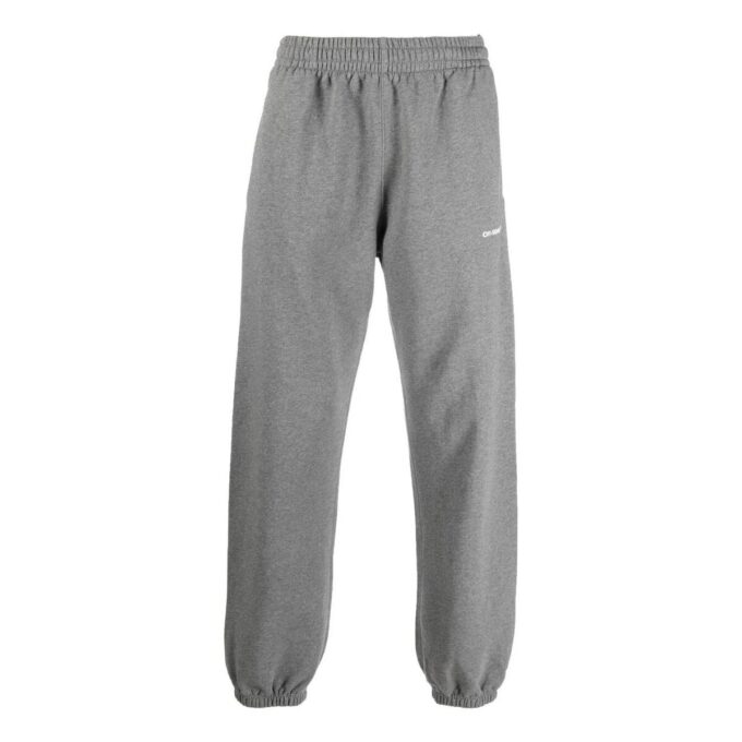 Off-White Herre FW22 Wave Diag Logo Stripe Bundle Feet Sportsbukser/Joggebukser Grå