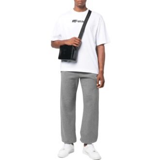 Off-White Herre FW22 Wave Diag Logo Stripe Bundle Feet Sportsbukser/Joggebukser Grå