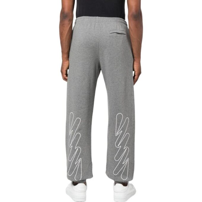 Off-White Herre FW22 Wave Diag Logo Stripe Bundle Feet Sportsbukser/Joggebukser Grå