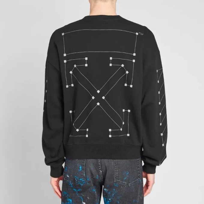 Off-White Herre-genser i bomull med rund hals, svart