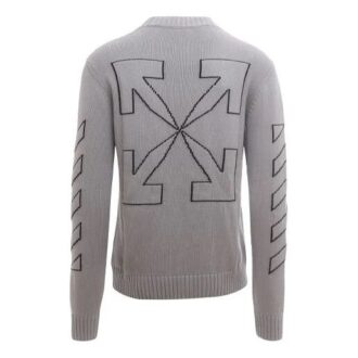 Off-White Herre-genser i ull med brodert logo, grå