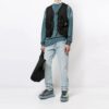Off-White Herre-genser med brystmønster og logotrykk, lange ermer, Haze Blue