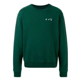 Off-White Herre-genser med logo-trykk, grønn