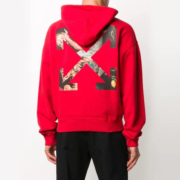 Off-White Herre-genser med maleri og pil, rød