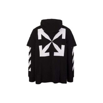 Off-White Herre genser med maleri-trykk, løs passform, svart