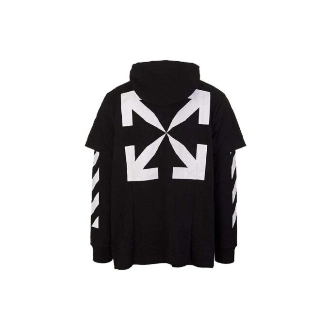 Off-White Herre genser med maleri-trykk, løs passform, svart