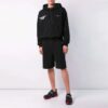 Off-White Herre-genser med trykk på ryggen, løs passform, svart