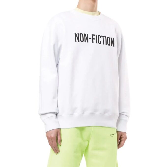 Off-White Herre-genser med trykt slagord, hvit