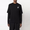 Off-White Herre Gradient Arrow Langermet T-skjorte med løs passform, svart