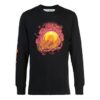 Off-White Herre Hands and Planet L/S Printing Langermet Svart T-skjorte