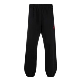 Off-White Herre Hands Off Red Arrow Sportsbukser/Joggebukser Løs Passform Svart