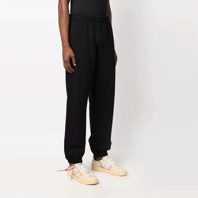 Off-White Herre Hands Off Red Arrow Sportsbukser/Joggebukser Løs Passform Svart