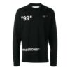 Off-White Herre Ice Man Rundhalset Løs Langermet Svart T-skjorte