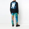 Off-White Herre Ice Man Rundhalset Løs Langermet Svart T-skjorte