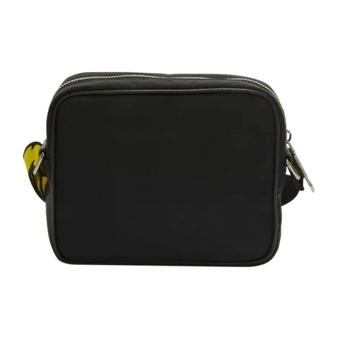 Off-White Herre Justerbare Skulderstropper Logo-trykk Glidelås Crossbody Svart / Hvit Skulderveske