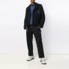 Off-White Herre kort dressjakke med pilemønster, løs passform, svart