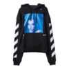 Off-White Herre-langermet T-skjorte med karaktertrykk, svart